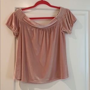 Hinge Pink Velvet Top